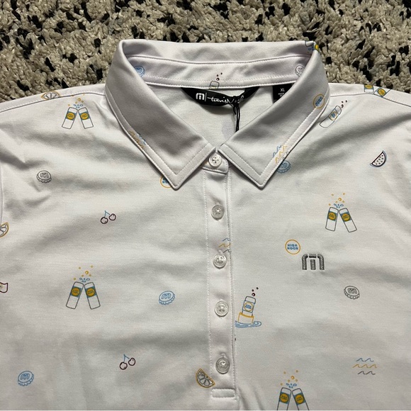 Travis Mathew Golf Keep ‘Em Coming White Polo Shirt High Noon Seltzer Women’s XL - Picture 11 of 14